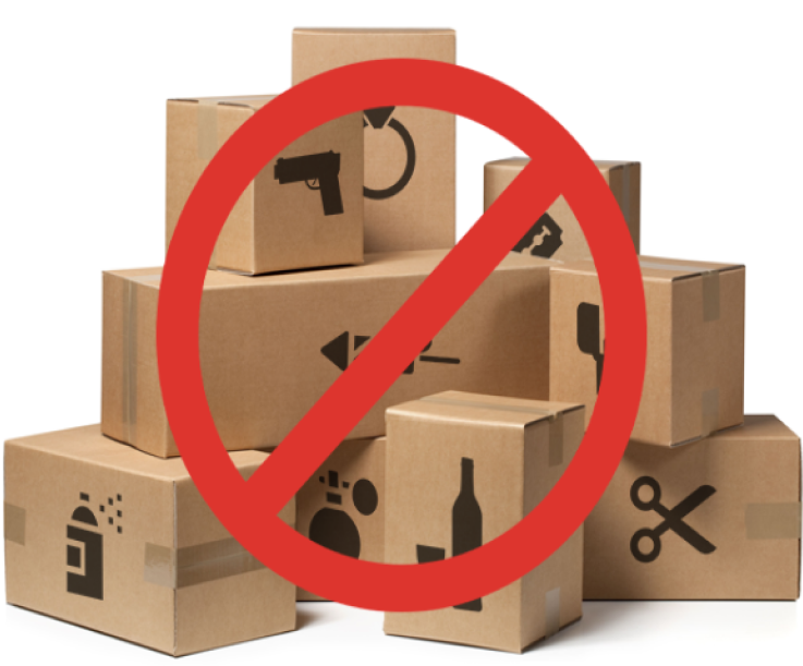 Prohibited items for student baggage shipping